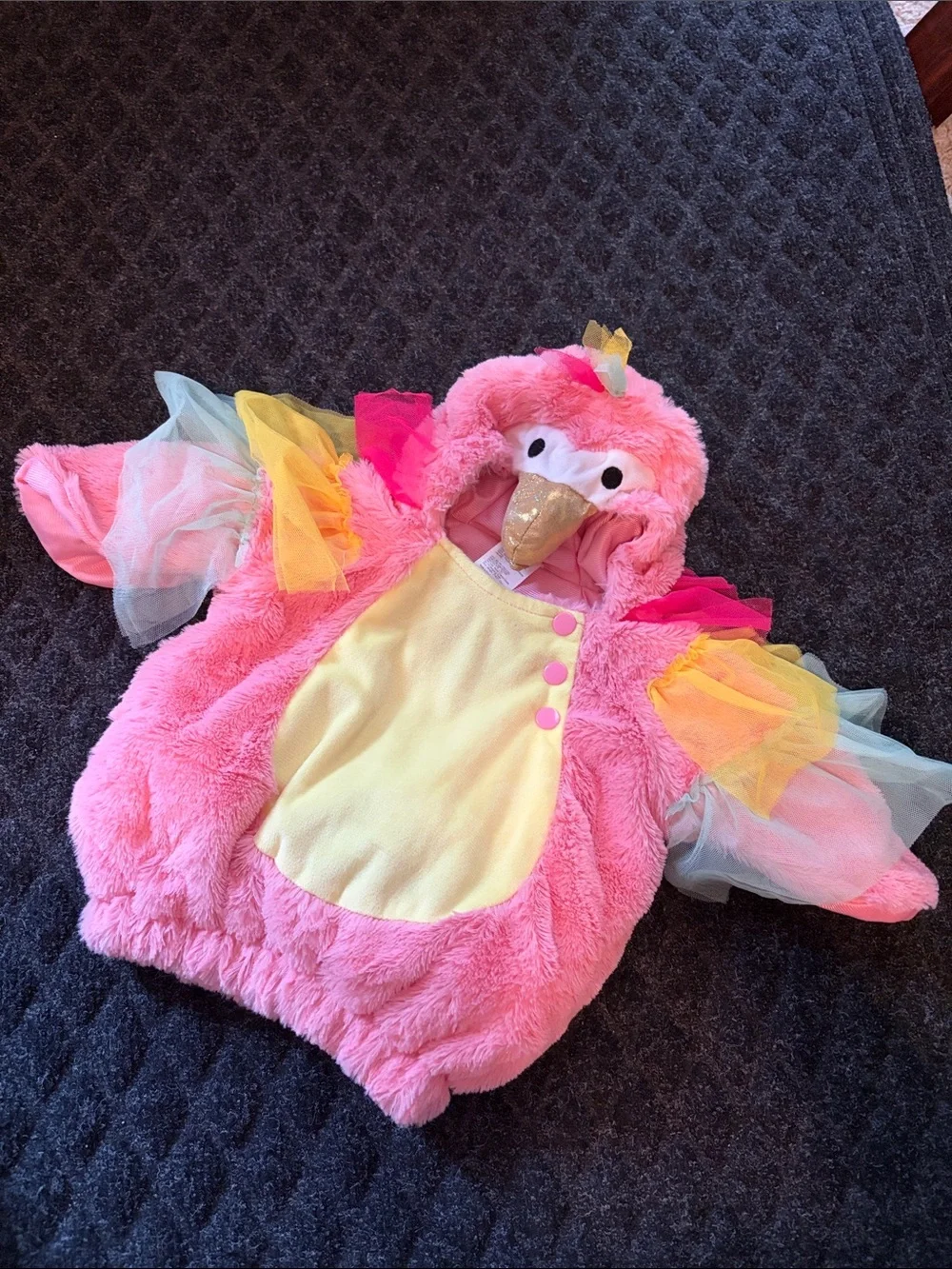 Target Pink Plush Bird Costume With Golden Beak/Tulle Ruffles Size 0-6 Months - Picture 1 of 9